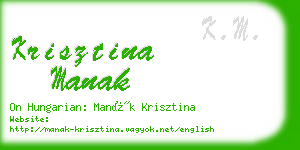 krisztina manak business card